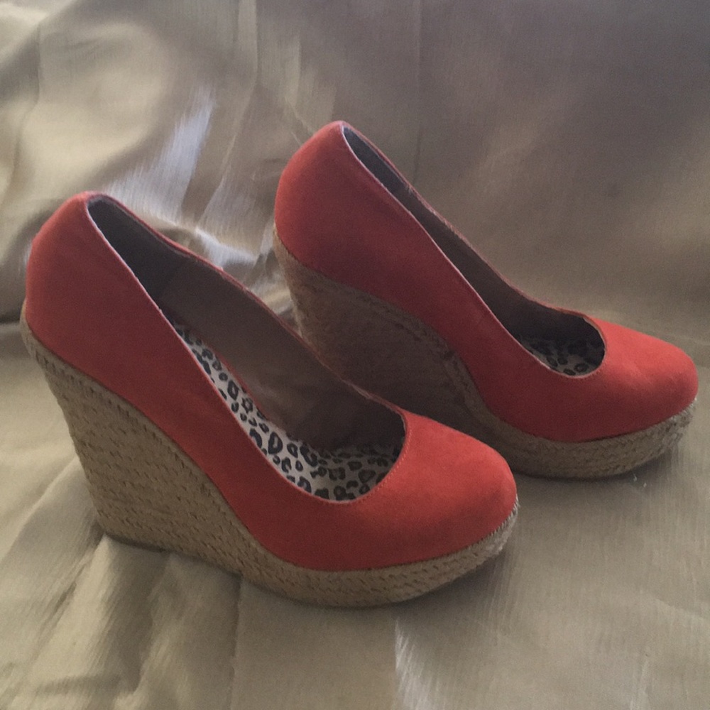Burnt Orange Suede Wedge 9 (size runs small)